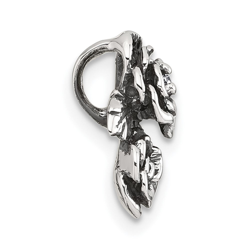 Sterlingsilber Antikisiert/polished Zirkonia Blume Kette Anhänger