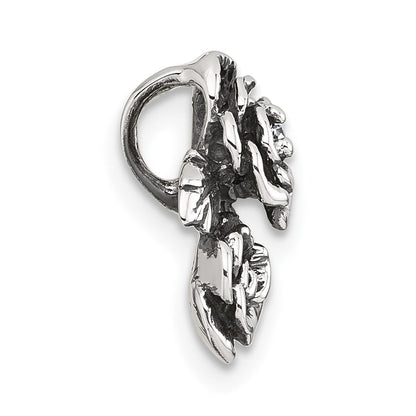 Sterlingsilber Antikisiert/polished Zirkonia Blume Kette Anhänger