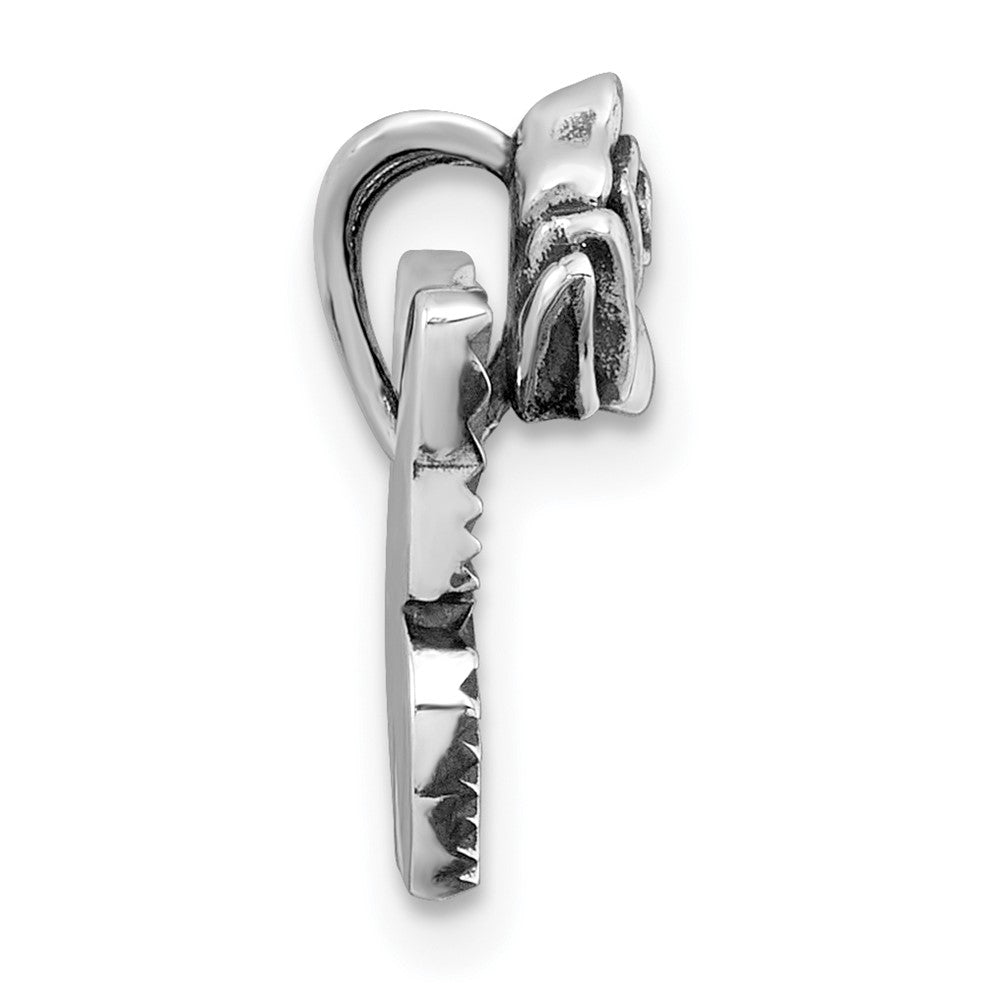 Sterlingsilber Antikisiert Schmetterling mit Blume Anhänger
