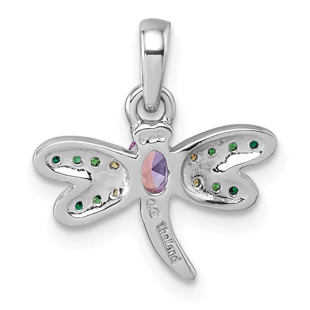 Sterlingsilber Rhodiniert Mehrfarbig Zirkonia Libelle Anhänger