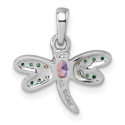 Sterlingsilber Rhodiniert Mehrfarbig Zirkonia Libelle Anhänger