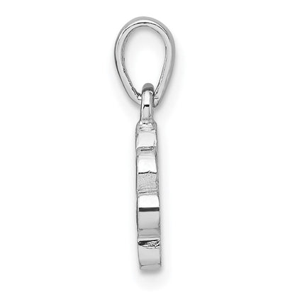 Sterlingsilber Rhodiniert Emaille Schwarz Paw Druck mit Herz Anhänger