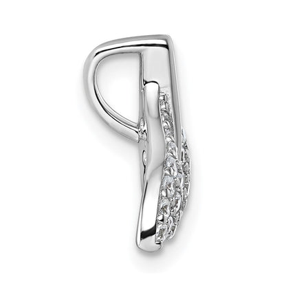 Sterlingsilber Rhodiniert Zirkonia Wal Schwanz Kette Anhänger