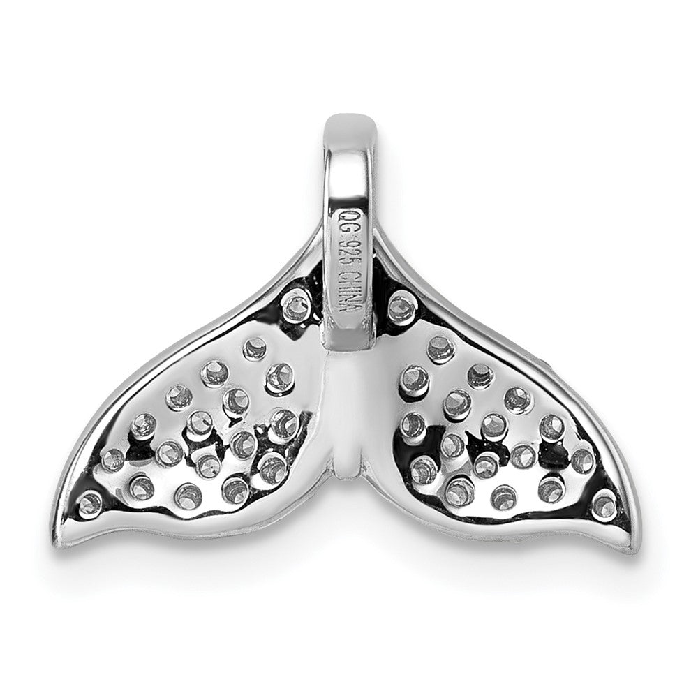 Sterlingsilber Rhodiniert Zirkonia Wal Schwanz Kette Anhänger