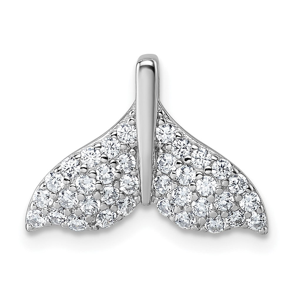 Sterlingsilber Rhodiniert Zirkonia Wal Schwanz Kette Anhänger