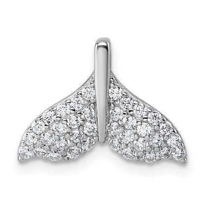 Sterlingsilber Rhodiniert Zirkonia Wal Schwanz Kette Anhänger