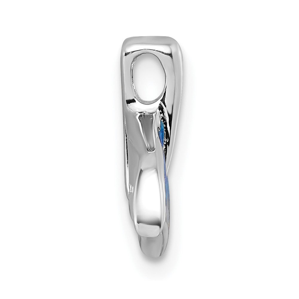 Sterlingsilber Rhodiniert Erzeugt Opal Wal Schwanz Kette Anhänger