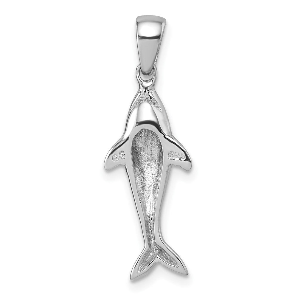 Sterlingsilber Rhodiniert Poliert Shark Anhänger