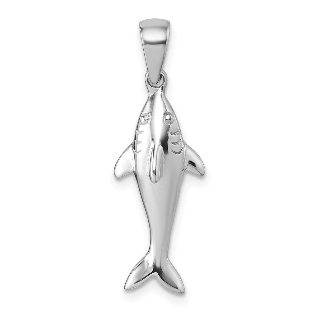 Sterlingsilber Rhodiniert Poliert Shark Anhänger