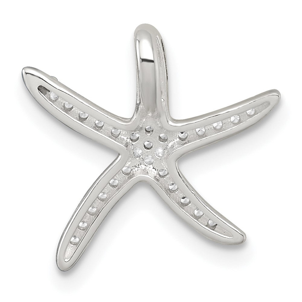 Sterlingsilber Poliert Zirkonia Seestern Kette Anhänger