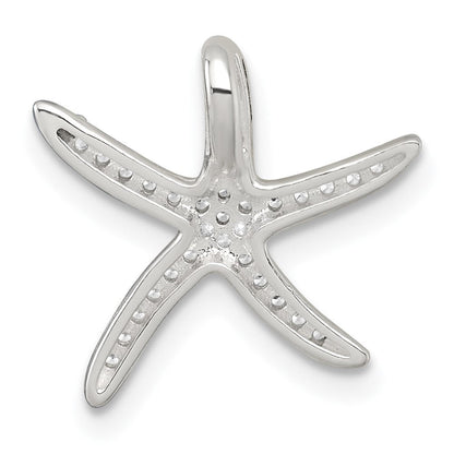 Sterlingsilber Poliert Zirkonia Seestern Kette Anhänger