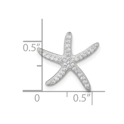 Sterlingsilber Poliert Zirkonia Seestern Kette Anhänger
