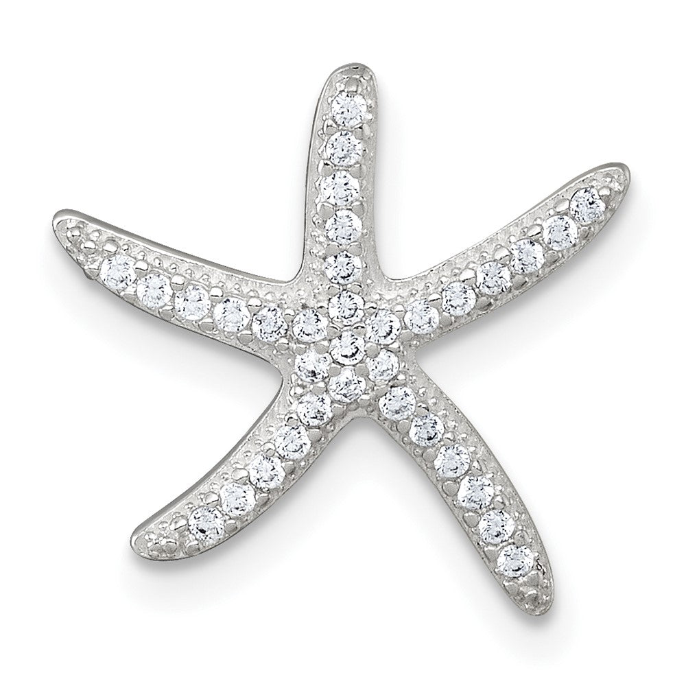 Sterlingsilber Poliert Zirkonia Seestern Kette Anhänger