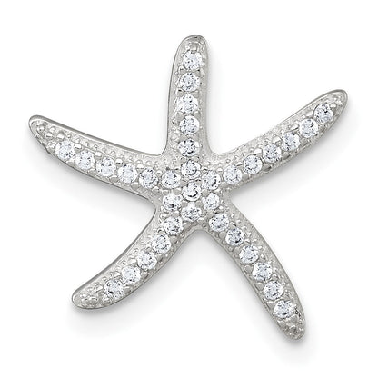 Sterlingsilber Poliert Zirkonia Seestern Kette Anhänger