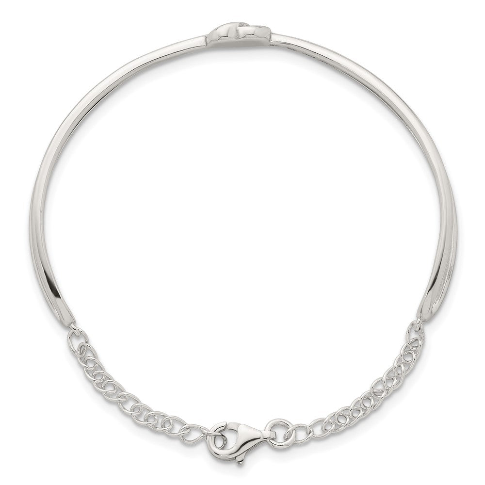 Sterlingsilber Poliert Herz Kinder Manschette Armreif Armband