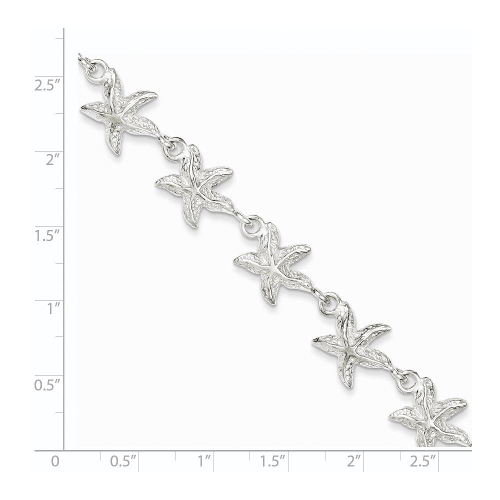 7 Zoll Sterlingsilber Seestern Armband