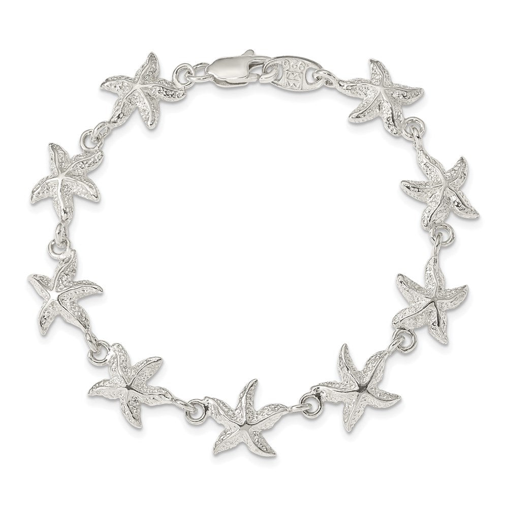 7 Zoll Sterlingsilber Seestern Armband