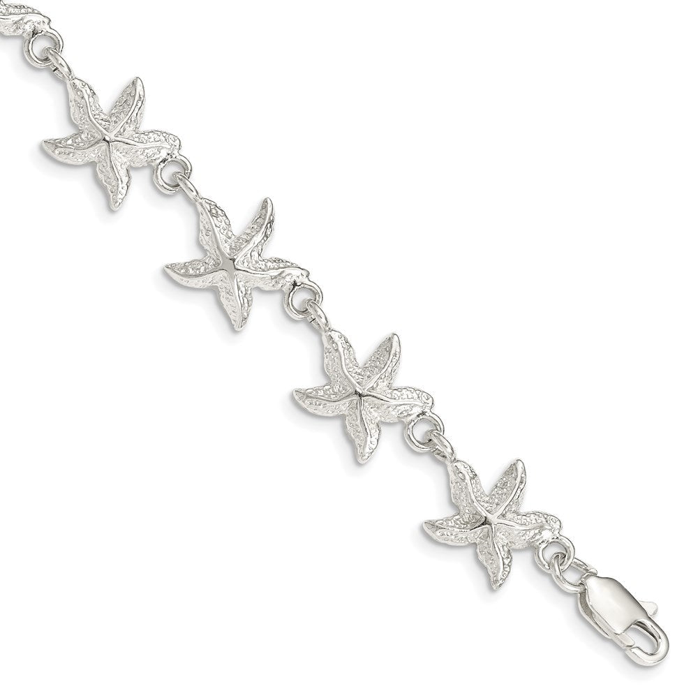 7 Zoll Sterlingsilber Seestern Armband