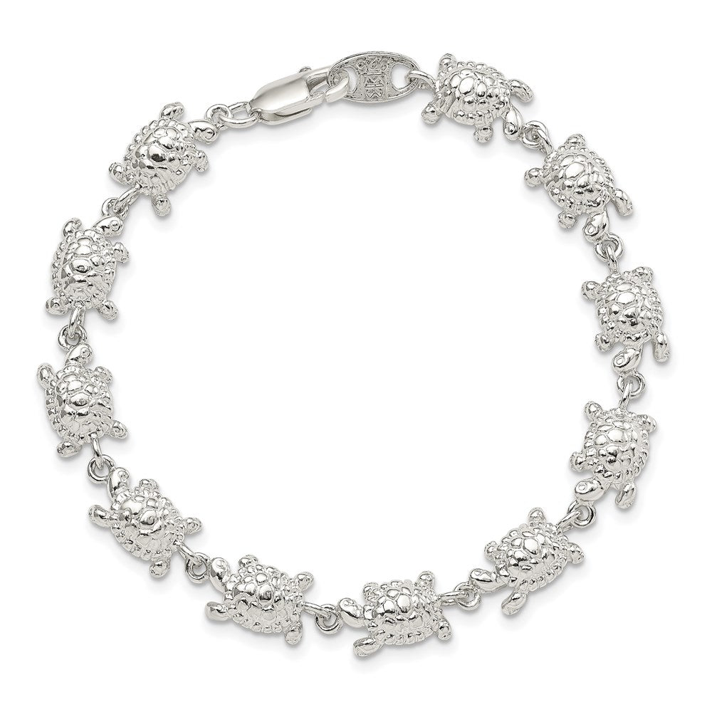 7 Zoll Sterlingsilber Turtles Armband