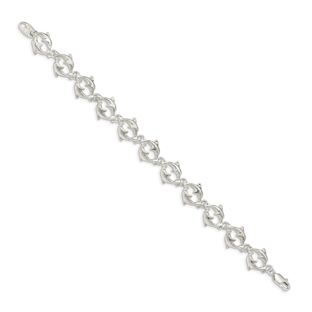 7 Zoll Sterlingsilber Dolphins Armband