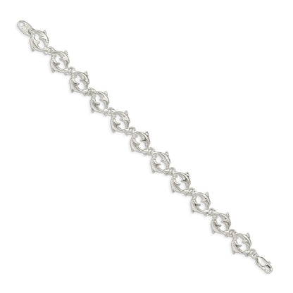 7 Zoll Sterlingsilber Dolphins Armband