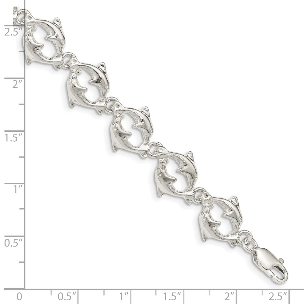 7 Zoll Sterlingsilber Dolphins Armband