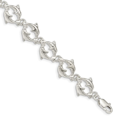 7 Zoll Sterlingsilber Dolphins Armband