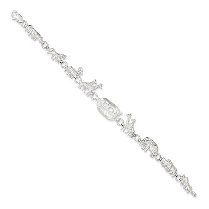 7 Zoll Sterlingsilber Noah Ark Armband