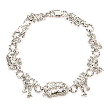 7 Zoll Sterlingsilber Noah Ark Armband