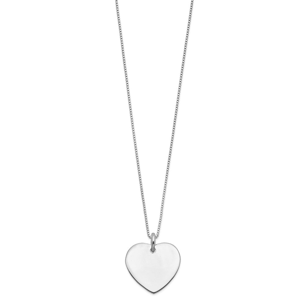 Sterlingsilber Gravierbar Herz auf Venezianer Kette 18 Zoll Halskette