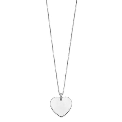 Sterlingsilber Gravierbar Herz auf Venezianer Kette 18 Zoll Halskette