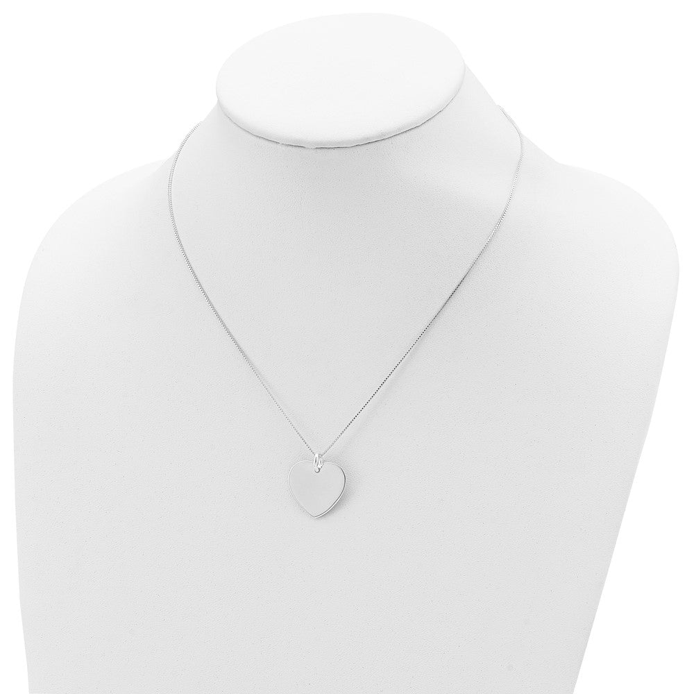 Sterlingsilber Gravierbar Herz auf Venezianer Kette 18 Zoll Halskette