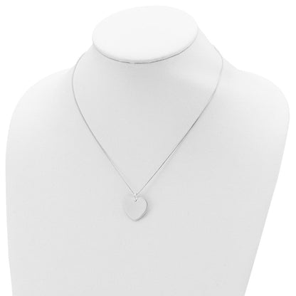 Sterlingsilber Gravierbar Herz auf Venezianer Kette 18 Zoll Halskette