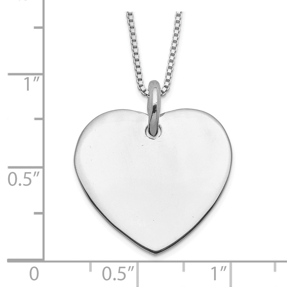 Sterlingsilber Gravierbar Herz auf Venezianer Kette 18 Zoll Halskette