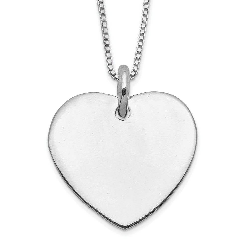 Sterlingsilber Gravierbar Herz auf Venezianer Kette 18 Zoll Halskette