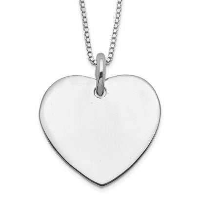 Sterlingsilber Gravierbar Herz auf Venezianer Kette 18 Zoll Halskette