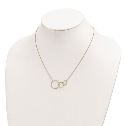 Sterlingsilber Goldfarben 3 Intertwined Kreise mit 2 in Verlängerung. Halskette