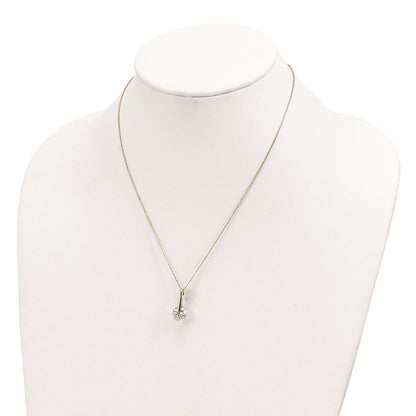 Sterlingsilber Goldfarben Zirkonia mit 2 in Verlängerung. Halskette