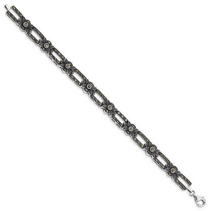 7.5 Zoll Sterlingsilber Rhodiniert Markasit Armband