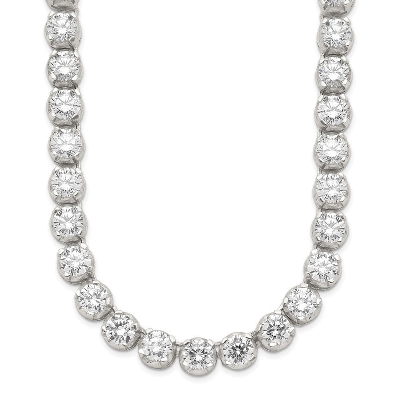 Sterlingsilber 17 Zoll Rhodiniert Fantasie Mulitple Zirkonia Halskette