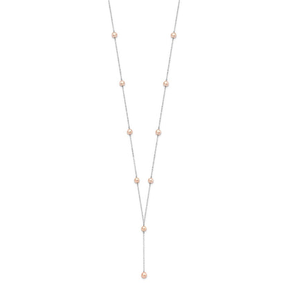 Sterlingsilber Rhodiniert Rosa Fw Zuchtperle Y-drop Halskette