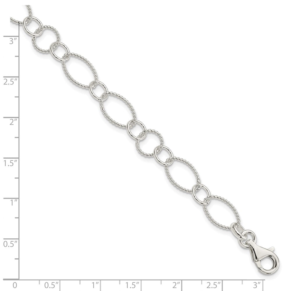7.5 Zoll Sterlingsilber Fantasieglieder Armband