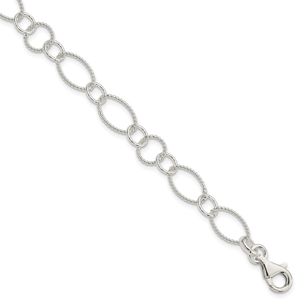 7.5 Zoll Sterlingsilber Fantasieglieder Armband