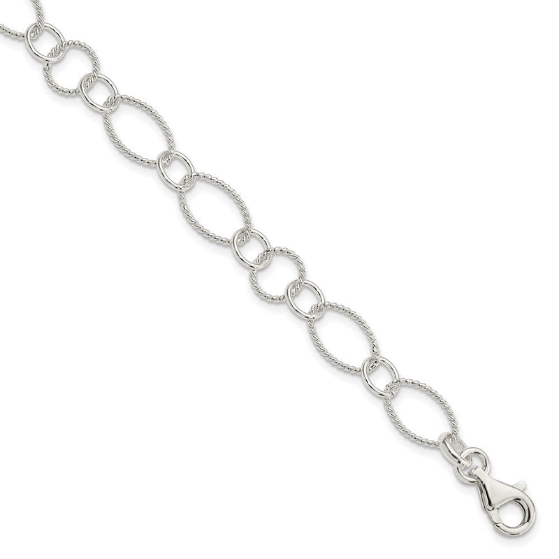 7.5 Zoll Sterlingsilber Fantasieglieder Armband