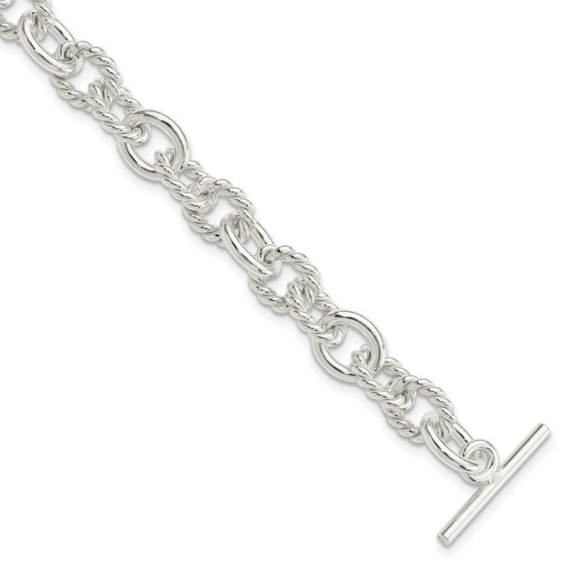 7.75 Zoll Sterlingsilber 7.75inch Poliert Fantasieglieder Knebel Armband