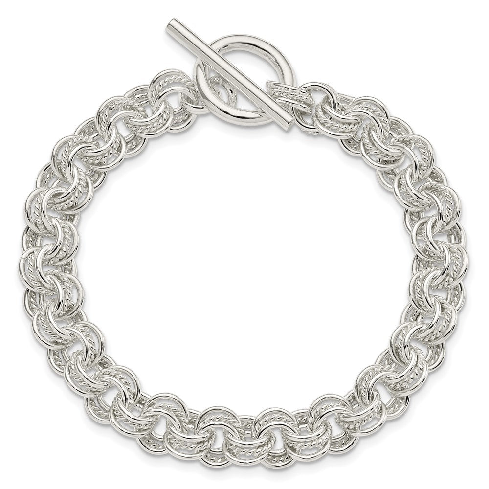 Sterlingsilber Poliert Fantasieglieder Knebel Gliederarmband