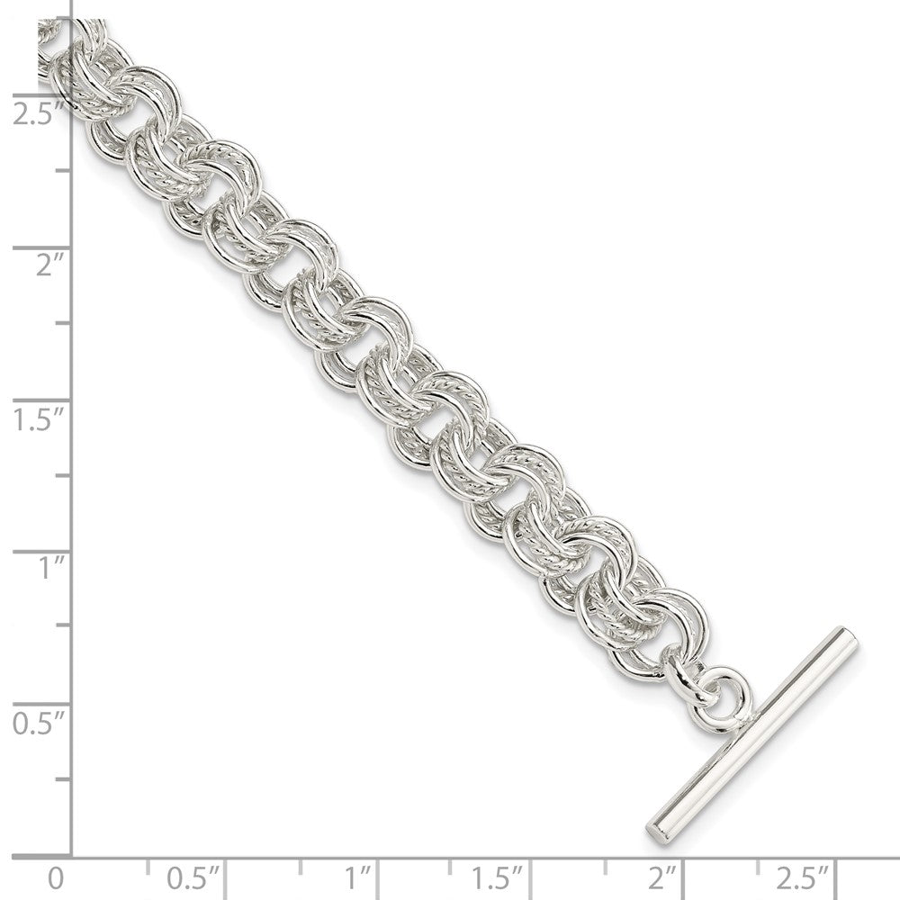 Sterlingsilber Poliert Fantasieglieder Knebel Gliederarmband
