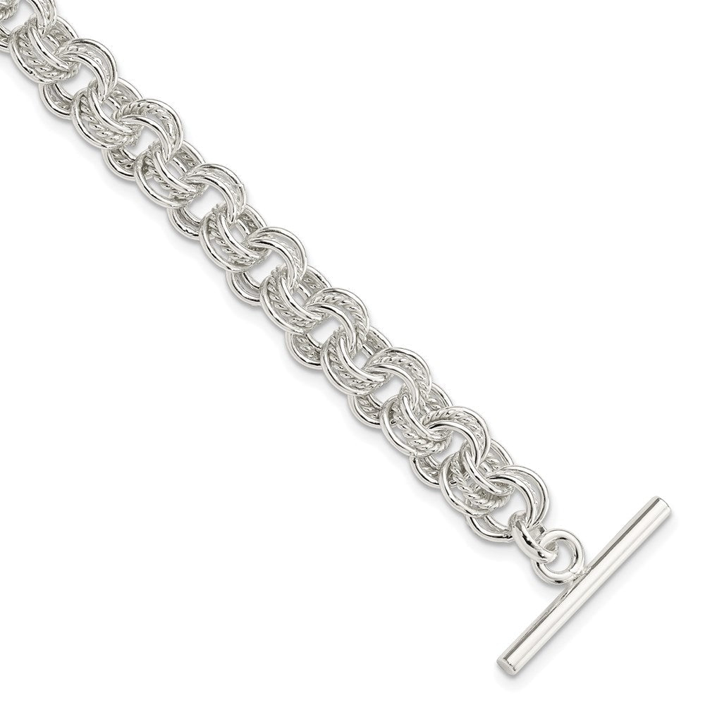 Sterlingsilber Poliert Fantasieglieder Knebel Gliederarmband