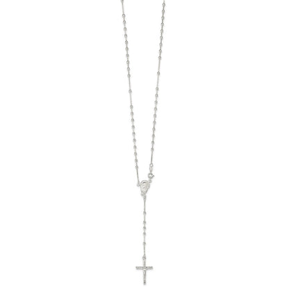 Sterlingsilber Poliert Perle Rosenkranz 18 Zoll Halskette