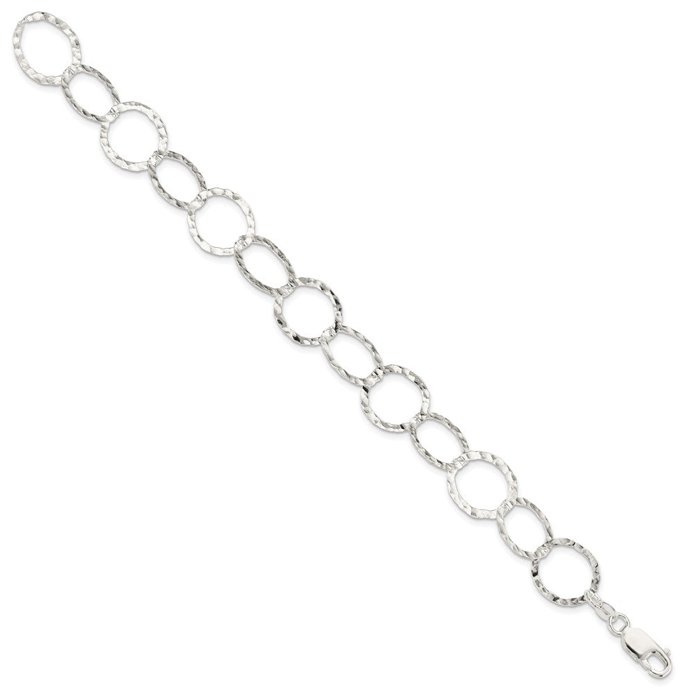 7.5 Zoll Sterlingsilber Fantasie Gehämmert Armband